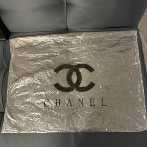 CHANEL Black Logo Clear Protective Bag